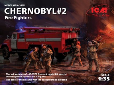 Chernobyl2. Fire Fighters(AC-40-137A firetruck&4figur&diora base w.backgrou 