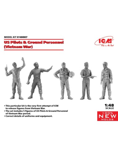 US Pilots & Ground Personnel (Vietnam War) (5 figures) (100% new molds) 