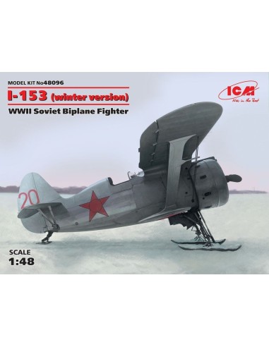 I-153 winter version WWII Soviet Biplane Fighter 