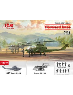 Forward base Cobra AH-1G+Bronco OV-10A w.US Pilots&Ground Person a. HelicoPilots 