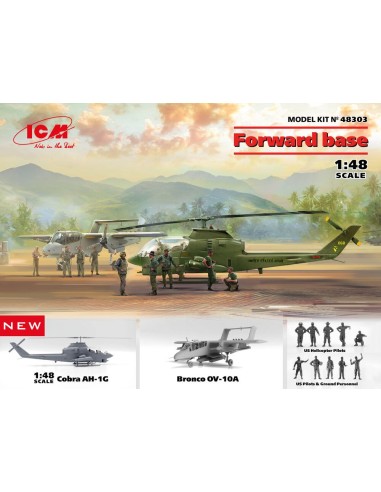 Forward base Cobra AH-1G+Bronco OV-10A w.US Pilots&Ground Person a. HelicoPilots 