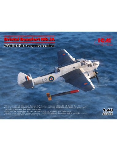 Bristol Beaufort Mk.IA, WWII British torpedo bomber 