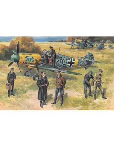 Bf 109F-2 with German Pilots and Ground Personnel 
