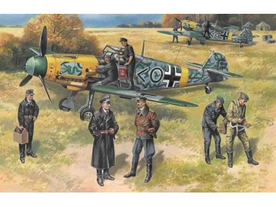 Bf 109F-2 with German Pilots and Ground Personnel 