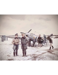 Bf 109F-4 with German Luftwaffe stuff 