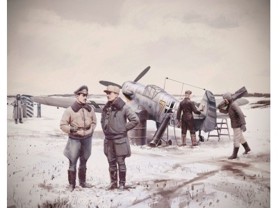 Bf 109F-4 with German Luftwaffe stuff 
