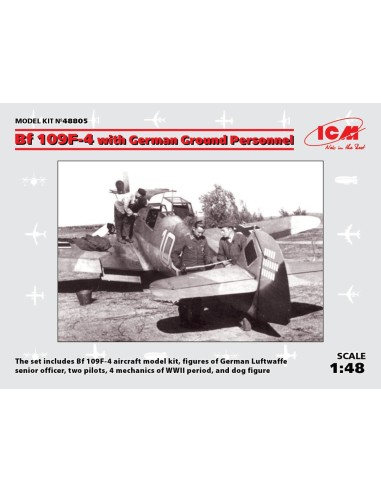 Bf 109F-4 with German Ground Personnel 