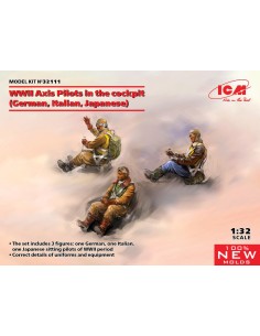 WWII Axis Pilots in the cockpit (German, Italian, Japanese) (100% new molds) 