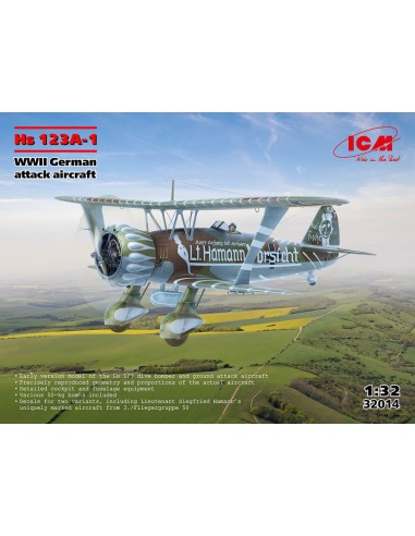 Hs 123A-1, WWII German attack aircraft (100% new molds) 