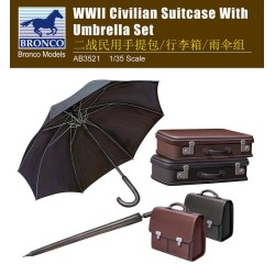 WWII Civilian Suitcase with Umbrella Set 