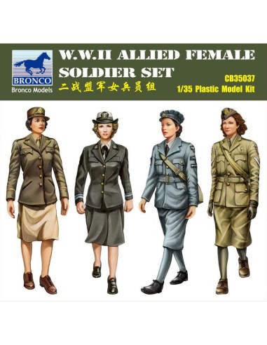 W.W.II Allied Female Soldier Set(4 Figur 