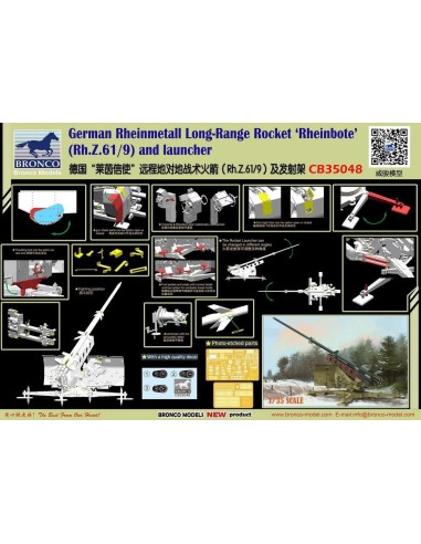 German Rheinmetall Rheinbote Rakete Rheinbote(Rh.Z.61/9) and launcher 