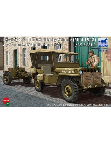 US GPW 4x4 Light Utility Truck w/37mm Anti-Tank Gun M3A1 