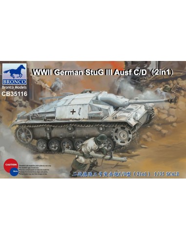WWII German StuG III Ausf C/D with 75mm StuK 37/L24&75mm StuK40/L48(2in1) 