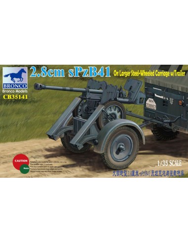 2.8cm sPzb41 On Larger Steel-Wheeled carriage w/Traile 