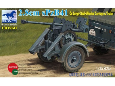 2.8cm sPzb41 On Larger Steel-Wheeled carriage w/Traile 