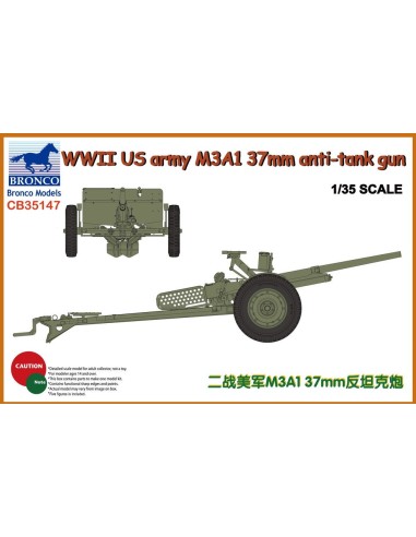 WWII US Army M3A1 37mm Anti-Tank Gun 