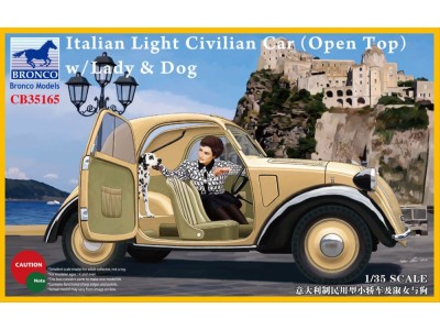 Italian Light Civilian Car(Open Top) w/Lady & Dog 