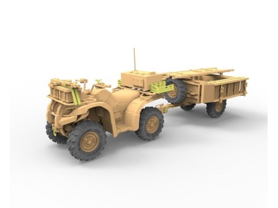 British Army ATV Quad Bike and Trailer w/Soldier 