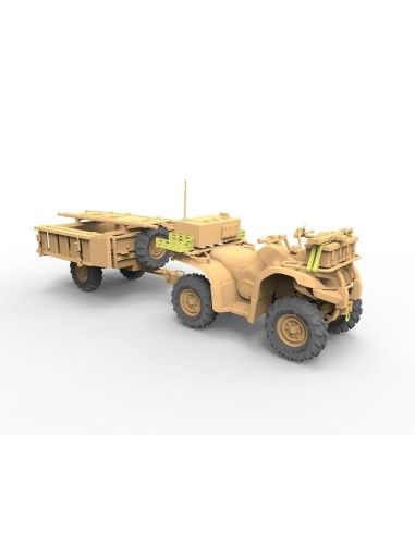 British Army ATV Quad Bike and Trailer w/Soldier 
