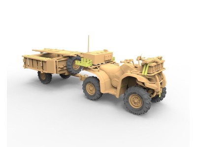 British Army ATV Quad Bike and Trailer w/Soldier 