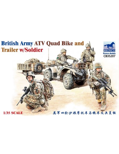 British Army ATV Quad Bike and Trailer w/Soldier 