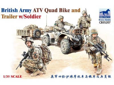 British Army ATV Quad Bike and Trailer w/Soldier 