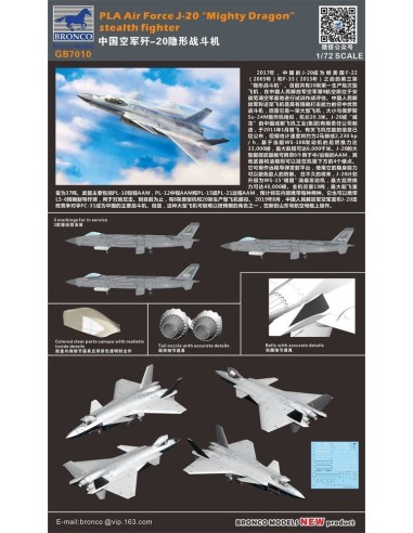 PLA Air Force J-20 "Mighty Dragon" stealth fighter 