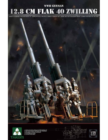 WWII German 12.8 cm FlaK 40 Zwilling 