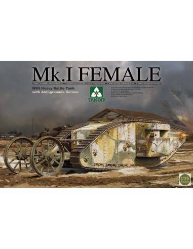 WWI Heavy Battle Tank Mk.I female with anti grenade screen 