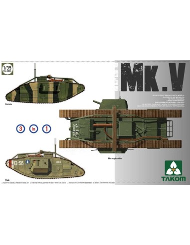 WWI Heavy Battle Tank MarkV 3 in 1 