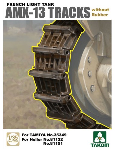 French Light Tank AMX-13 Tracks without Rubber 