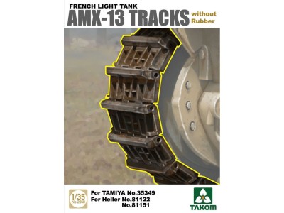 French Light Tank AMX-13 Tracks without Rubber 