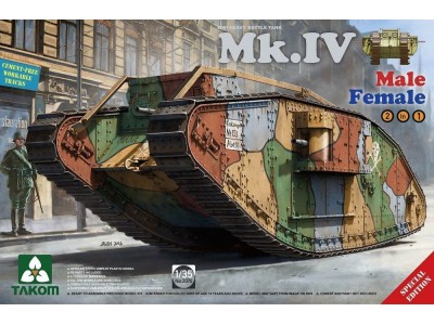 WWI Heavy BattleT. Mk.IV2in1(with new decal /cement-free workable tracks) Edition w.new decal a.cement-free 