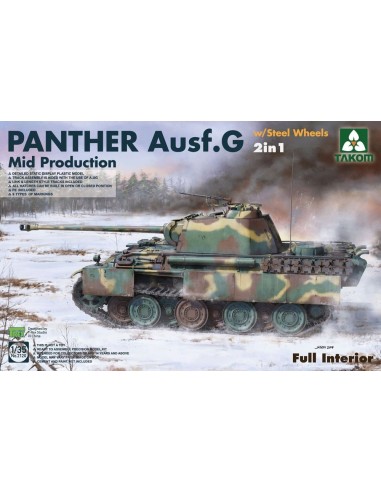 WWII German medium Tank Panther Ausf.G Mid production w/Steel Wheels 2in1 