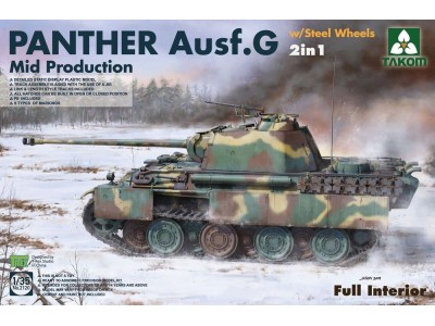 WWII German medium Tank Panther Ausf.G Mid production w/Steel Wheels 2in1 