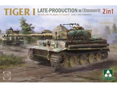 Tiger I Late-Production w/Zimmerit Sd.Kfz.181 Pz.Kpfw.VI Ausf.E Sd.Kfz.181 Pz.Kpfw.VI Ausf.E (Late/Late Command) 2 in 1 