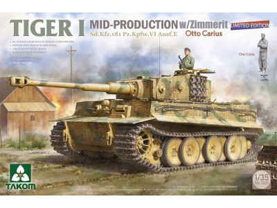 Tiger I Mid-Production w/Zimmerit Sd.Kfz.181 Pz.Kpfw.VI Ausf.E Sd.Kfz.181 Pz.Kpfw.VI Ausf.E Otto Carius (Limited edition) 