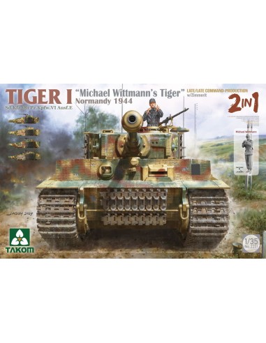 TIGER I Sd.Kfz.181 Pz.Kpfw.VI Ausf.E “Michael Wittmann's Tiger" Normandy 1944,LATE COMMAND-PROD. w/Zimmerit  (2 in 1) 