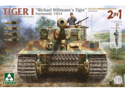 TIGER I Sd.Kfz.181 Pz.Kpfw.VI Ausf.E “Michael Wittmann's Tiger" Normandy 1944,LATE COMMAND-PROD. w/Zimmerit  (2 in 1) 