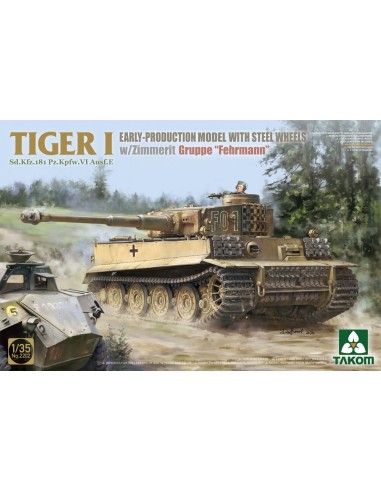 TIGER I Sd.Kfz.181 Pz.Kpfw.VI Ausf.E EARLY-PRODUCTION MODEL WITH STEEL WHEELS w/Zimmerit Groppe Fehrmann 