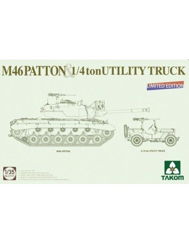 MEDIUM  TANK M46  PATTON + 1/4 ton UTILITY TRUCK Limited Edition 