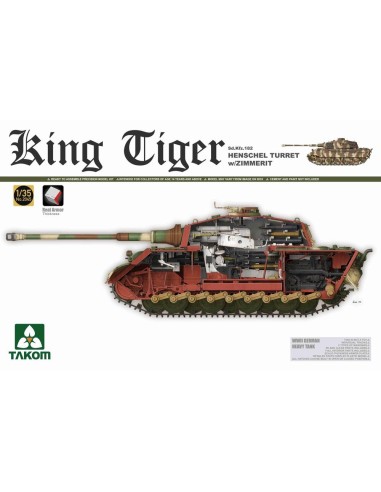WWII German Heavy Tank Sd.KFZ.182 King Tiger Henschel Turret w/Zimmerit 