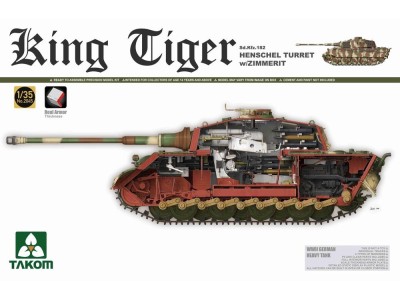 WWII German Heavy Tank Sd.KFZ.182 King Tiger Henschel Turret w/Zimmerit 