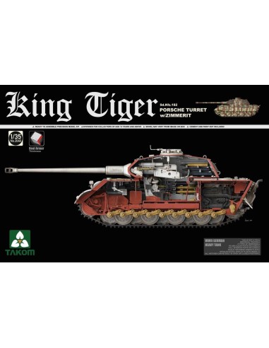 WWII German Heavy Tank Sd.Kfz.182 King Tiger Porsche Turret w/Zimmerit 