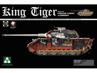 WWII German Heavy Tank Sd.Kfz.182 King Tiger Porsche Turret w/Zimmerit 