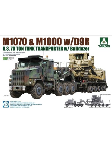 U.S. M1070&M1000 w/D9R 70 Ton Tank Transporter w/Bulldozer 