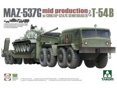 MAZ-537G  w/ChMZAP-5247G   Semi-trailer mid production & T-54B 