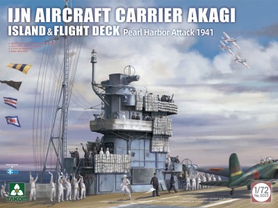 IJN Aircraft Carrier Akagi Island & Flight Deck Pearl Harbor Attack 1941 