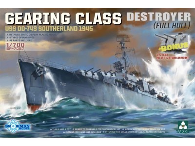 GEARING CLASS DESTROYER USS DD-743 SOUTHERLAND 1945 (FULL HULL) 